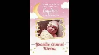 Twinkle Twinkle Little Star Baptism, Christening, Baby Shower Video Invitation Pink | Digital Invite