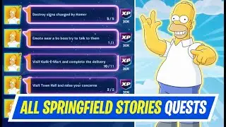 How to COMPLETE SPRINGFIELD STORIES QUESTS in FORTNITE! 🍩 (The Simpsons Event Guide)