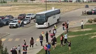 The arrival of the champions! Medicine Hat Tigers to Co-open place. MAY 17 2025!
