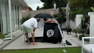 Setting up my golf simulator net for RAPSODO MLM 2
