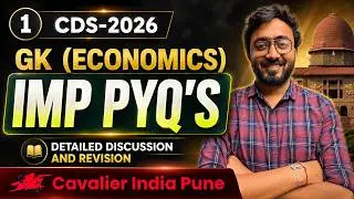 CDS 2026  | GK (Economics)  Most Imp PYQs | 90% Exam-Oriented Questions
