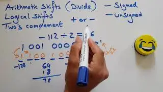 Arithmetic shifts (division, positive or negative numbers)
