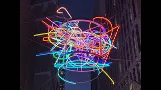 City Light Neon Sculpture by Brendan Van Hek, installed by Michael Blazek and Event Engineering