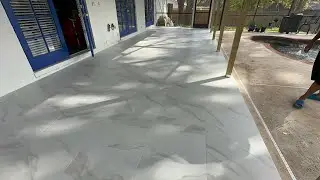 24x24 Back Porch Floor Tile Installation