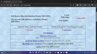 Eibispace finally updated for B25 shortwave schedules
