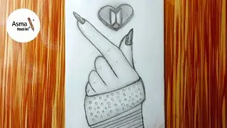 &ldquo;Finger Heart Pencil Drawing Tutorial | Easy Hand Sketch | Asma Pencil Art&rdquo;