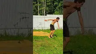 Double full twist on the grass | Summer record 💪😯 #shorts