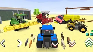 Blocky Farm & Racing 2020 - I stole a car with the backhoe machine | Android / Ios | FARM Mode