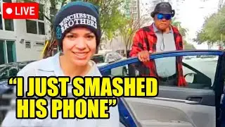 IRL Streamer SMASHES Uber Driver's Phone LIVE..