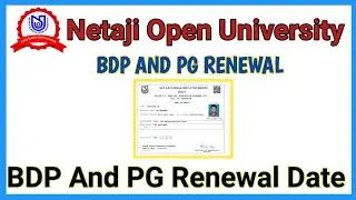 NSOU BDP AND PG RENEWAL  DATE l BDP, PG Renewal 2022 New Update ll