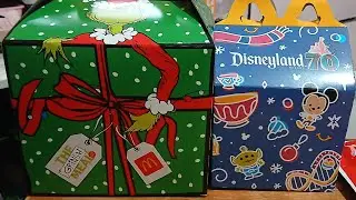 Opening Grinch socks and McDonald's happy meal toy 