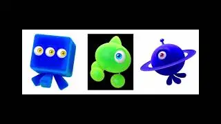 Blue Cube Wisp, Green Hover Wisp and Indigo Asteroid Wisp