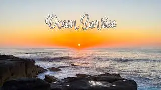 Orange Sunrise - Nature Relaxation Video - Relaxing Sea Ocean Waves Sounds - NO MUSIC