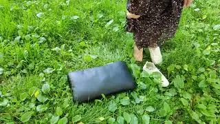 Barefoot pillow trampling from an Asian girl