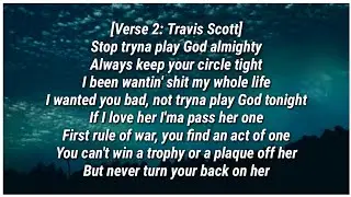Travis Scott - STOP TRYING TO BE GOD (Lyrics) ft. James Blake, Kid Cudi & Stevie Wonder