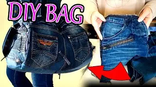 How To Sew Denim Barrel Bag from Jeans/DIY TUTORIAL #bags #denim #sewingtutorial