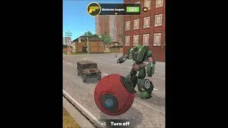 Rope Hero Vice Town (Transformer Ball Fight Green Police Car Robot)Robot Ball Destroy Army Tank