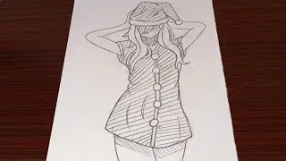 How to draw a girl | how to draw body | girl drawing | Christmas drawing | easy pencil sketch 