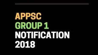 APPSC Group 1 Notification 2018 | APPSC Group 1 Notification | APPSC Group 1 Notification 2018-19