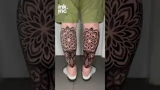 Geometric Mandala Leg Tattoo. #tattooideas #mandalatattoo