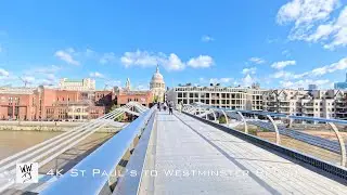 Walk from St Paul&rsquo;s to Westminster Bridge via Southbank 4K RAW Sound Unedited