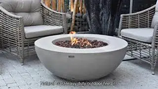 Elementi Lunar Bowl Outdoor Table 42 Inches Fire Pit Patio Heater Concrete Firepits Outside