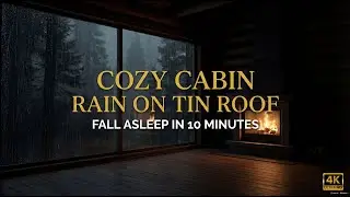 Rain on Tin Roof for Sleeping 🌧️ Fall Asleep in 10 Minutes (4K Cinematic)