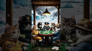 Ai-Author Play Music - Котики играют в карты. #cat #веселыекоты #юмор #funny