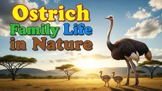 Ostrich Family Life in Nature