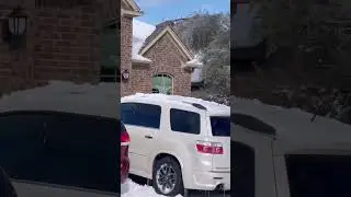 Walking on street after heavy snow