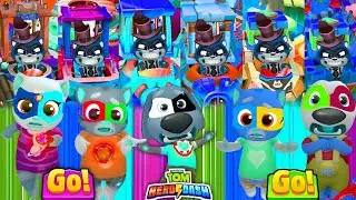 TALKING TOM HERO DASH # HEROES DOUBLE POWER OUTFITS FIGHTS VS FULL BOSSES PRISON TRAPS FRIENDS