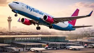 Powerful FlySafair B738 Departure from OR Tambo International Airport