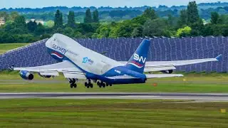 Stunning SILKWAY Boeing 747 (4K-SW800) Full Departure from Birmingham Airport | 4K UHD