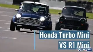 *ENGINE SWAPPED MINIS BATTLING ON TRACK* Vtec Turbo Classic Mini vs Yamaha R1 Powered Mini