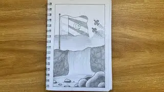 14 August Drawing | Pakistan Independence Day Drawing | Independence Day Drawing Easy |Azadi Drawing