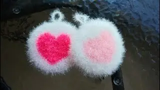 코바늘 ❤ 하트 호빵 수세미 뜨기 / 자막 / crochet heart scrubby