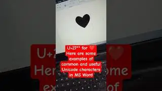 Typing Special Characters in MS Word || Shortcut key for Heart ❤️ in laptop #shorts #heart