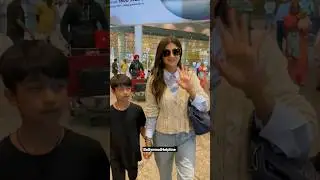 Shilpa Shetty With Family At Airport Arrival #ShilpaShetty #family #mumbaiairport #shots