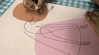 Ballerina line drawing on canvas | canvas minimalist wall art DIY | Acrylic painting