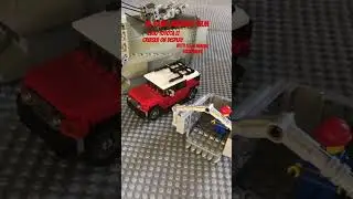 Lego Toyota FJ Cruiser on display with coal Mining equipment￼