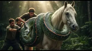 7 Incredible Moments: Brave Heroes Saves Autistic Horse from Giant Python Deadly Coils!