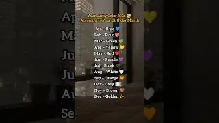 Your Lucky Color 2026 🎨 According to Your Birthday Month🥰❣️💜 #youtubeshort