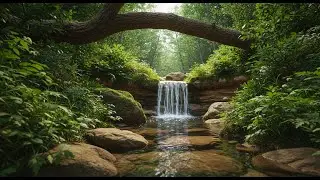 Strong River Stream and Chirping Birds | Tropical Forest ASMR for Meditation & Calm