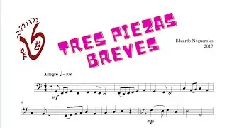TRES PIEZAS BREVES for solo TUBA by Eduardo Nogueroles (with score)