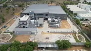 Successful handover new industrial plant drone view one more achievement in career