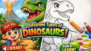 Different Types of Dinosaurs 🦕 | Dinosaur Sound 🔊 | Kids Learning Fun | Ujju Kid