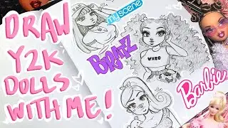 Drawing BRATZ, BARBIE and MYSCENE in MY ART STYLE! | Filling My New Sketchbook | ♡ Christina Lorre'