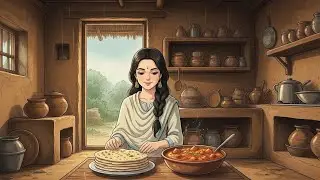 🌧️ Rainy Morning Butter Chicken & Garlic Naan | Cozy Village Ghibli Cooking ASMR