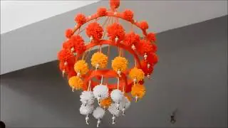 DIY Woolen Jhumar/Wool Chandelier / Wool Wind Chime / craft idea out of wool