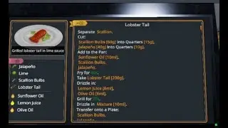 Cooking Simulator| Grilled Lobster Tail with Lime Sauce| No Commentary